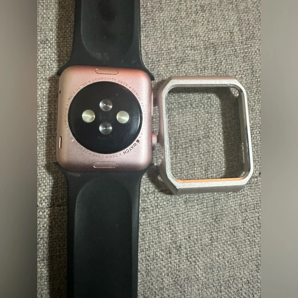 Apple Watch 38mm 7000 Series Rose Gold Black Band
